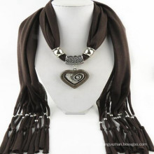 Fashion Women's Elegant Charm Tassels Rhinestone Decorated Jewelry pendant scarf with necklace jewellery